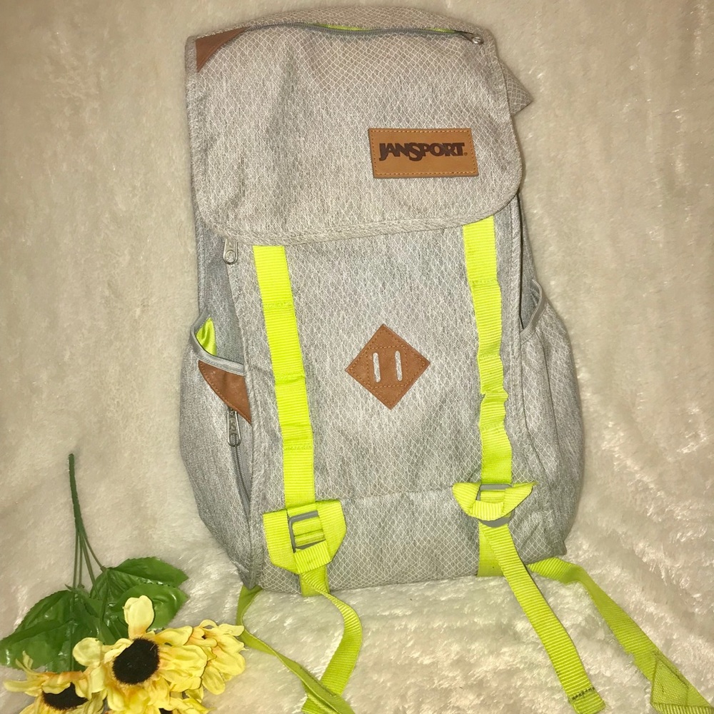 Jansport neon yellow and gray backback